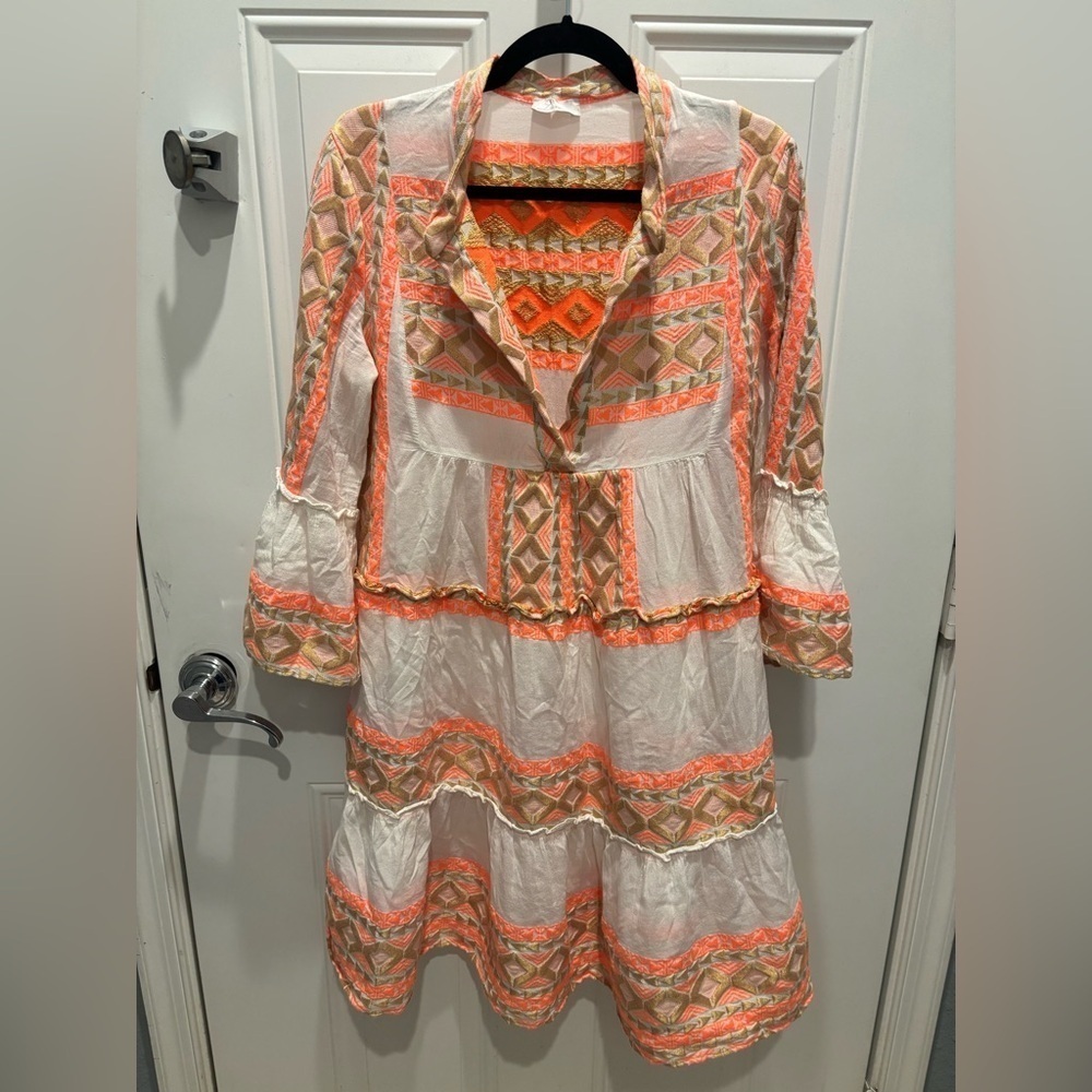 LACE The Label metallic gold embroidered dress